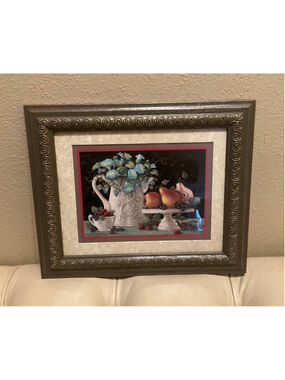 Home Interiors & Gifts Framed Fruit Still Life Wall Art Floral Made in USA